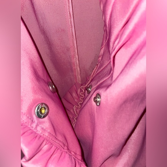 Samuel Dong Dress Coat Pink Button Ruffle Dress - Picture 8 of 16